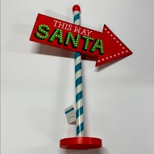 This Way Santa freestanding sign